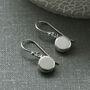 Sterling Silver Engravable Round Dangly Earrings, thumbnail 1 of 5