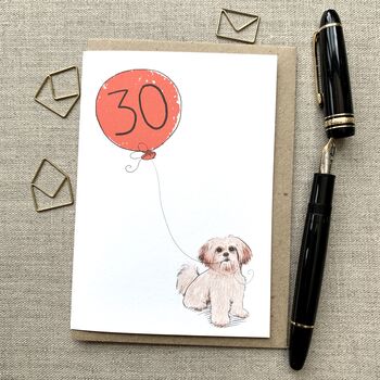 Personalised Shih Poo Dog Birthday Card, 2 of 4