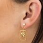 Framed Heart Drop Stud Earrings, thumbnail 1 of 5