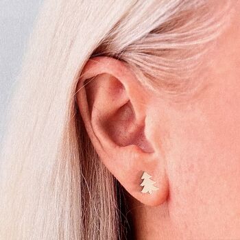 Have A Merry Christmas Tree Earrings In Sterling Silver, 5 of 5