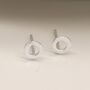 Sterling Silver Karma Circle Stud Earrings, thumbnail 3 of 8