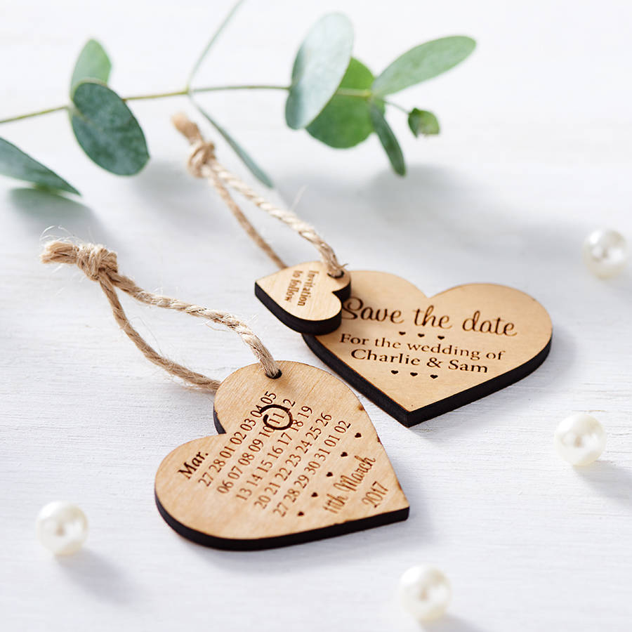 Save The Date Wooden Heart, 1 of 6