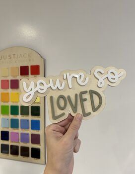 Wooden Decor Sign 'You’re So Loved' Children’s Bedroom/ Playroom Decor, 5 of 5