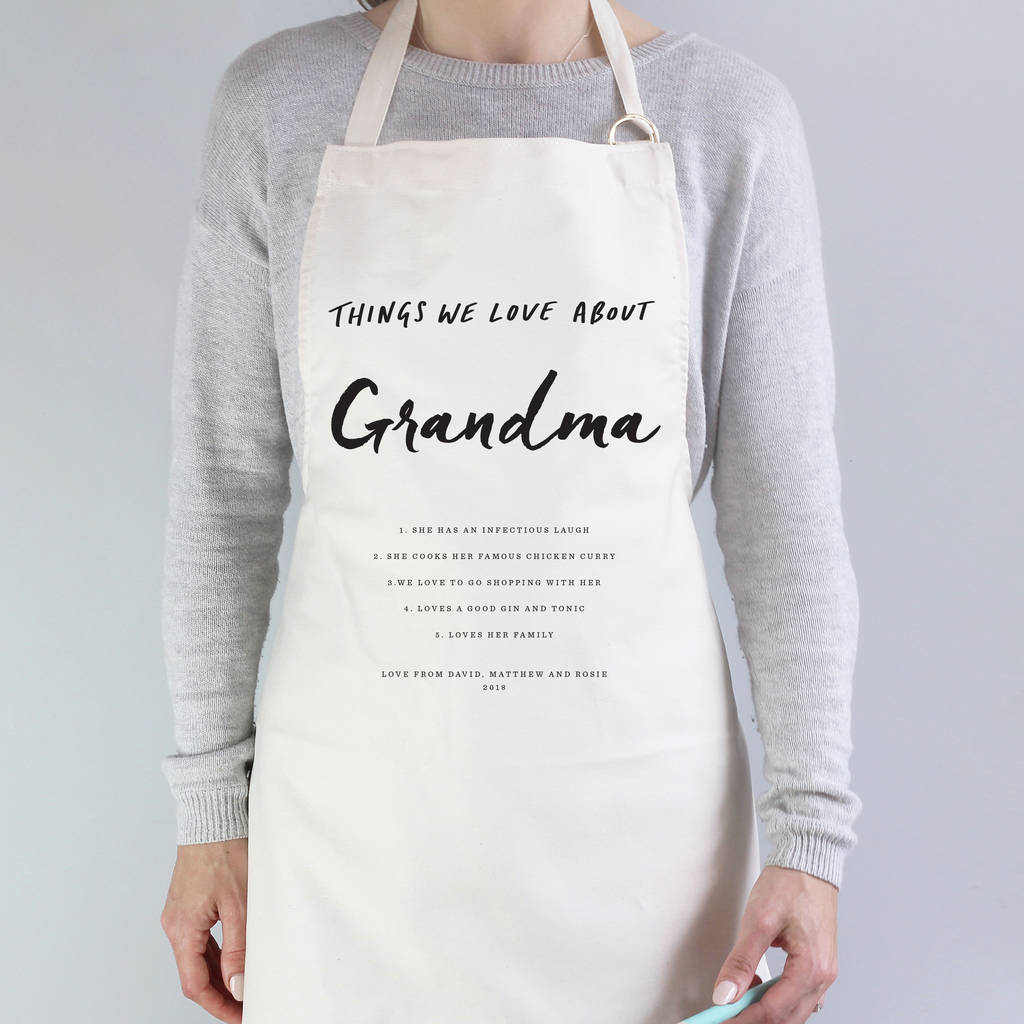 Personalized linen aprons for women Gift for grandma Customized apron