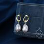 Genuine Fresh Water Pearl Drop Stud Earrings, thumbnail 6 of 9