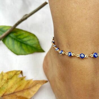Blue Evil Eye Protection Charm Anklet Jewlery, 5 of 6