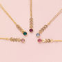 Gold Plated Leaf Chain Necklace With Birthstone Detail, thumbnail 8 of 12