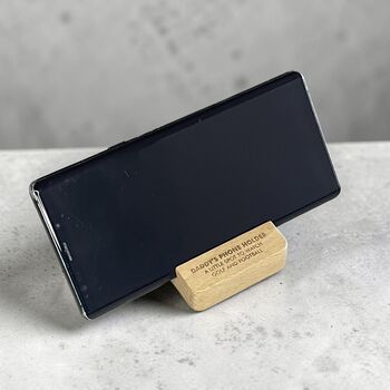 Personalised Wooden Phone Holder For Dad, 2 of 7