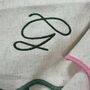 Embroidered Set Of Four Script Initial Scalloped Edge Napkins, thumbnail 7 of 11