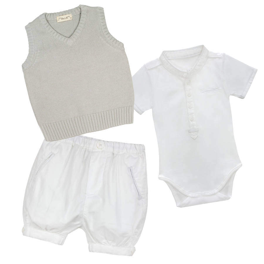 baby boy regal three piece christening outfit by chateau de sable ...