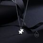 Tiny Jigsaw Pendant Necklace In Sterling Silver, thumbnail 1 of 11