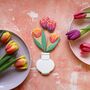 Personalised Hand Iced Vase Of Tulips Biscuits, thumbnail 1 of 5