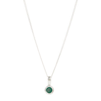 May Birthstone Emerald Silver/Gold Necklace, 5 of 12