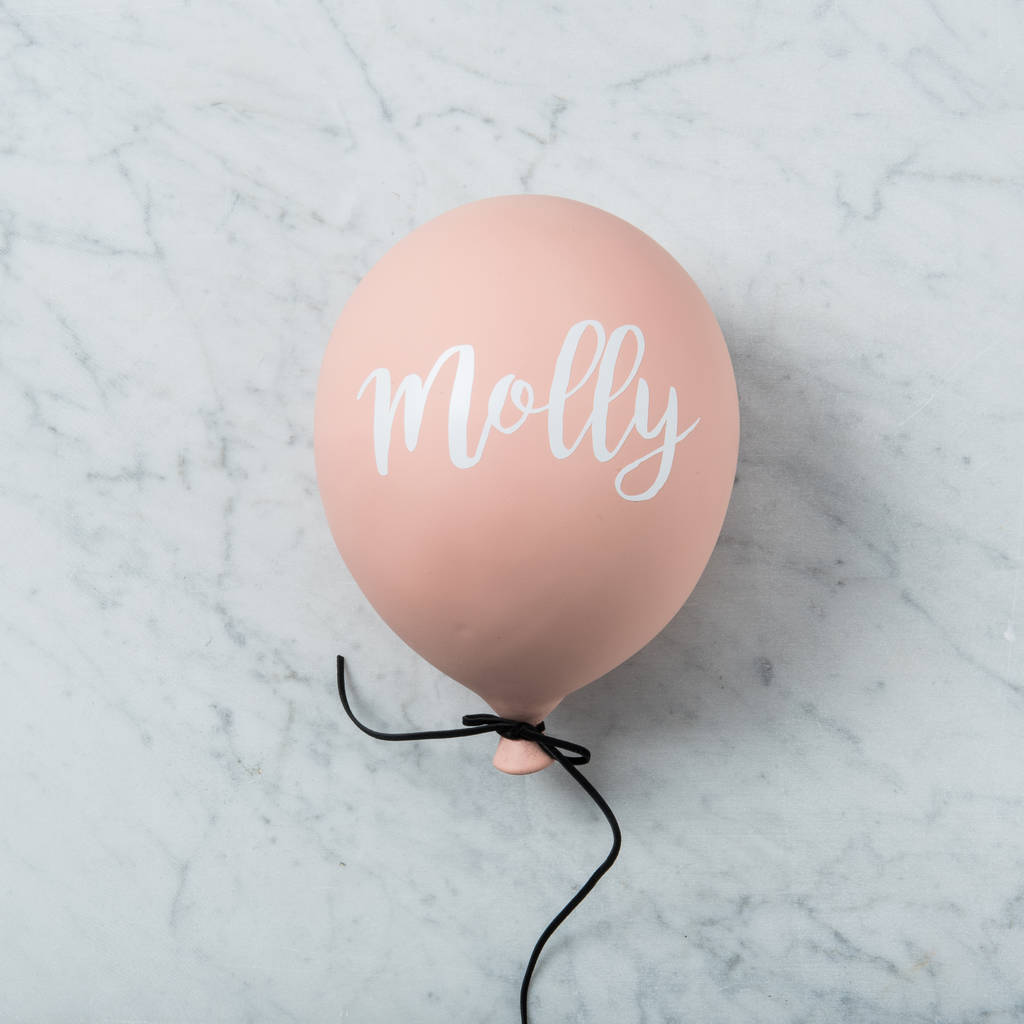 personalised ceramic balloon wall decoration by posh totty designs