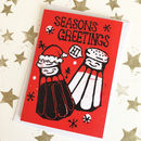 Funny Christmas Cards Packs Seasons Greetings Pun By Woah There Pickle