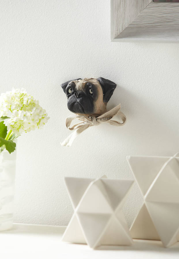 Image of Bespoke Pet Dog Head Sculpture By Olivia Brown Pug