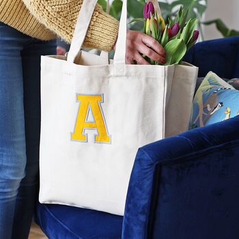 Personalised Varsity Canvas Classic Shopper, 3 of 5