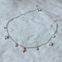Diamante Flower Sterling Silver Anklet, thumbnail 1 of 3