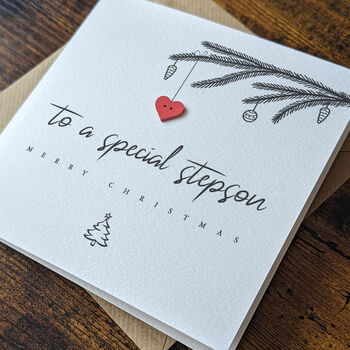 Personalised Christmas Card For Stepson, 4 of 4