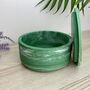 Emerald Green Wide Smooth Storage Pot With Lid, thumbnail 2 of 7