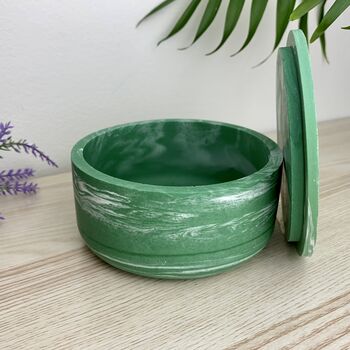 Emerald Green Wide Smooth Storage Pot With Lid, 2 of 7