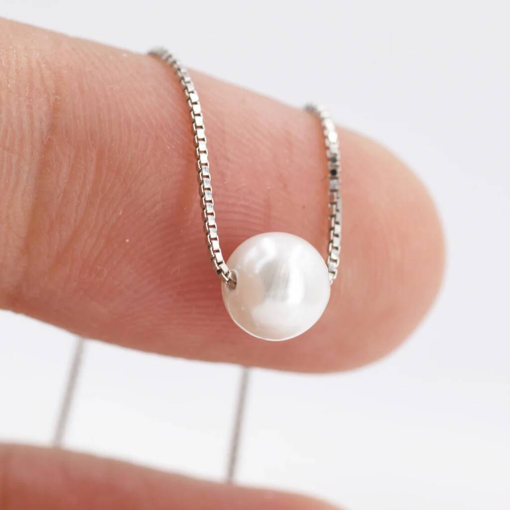 Floating Pearl Necklace on Sterling Silver | Purity Pearls