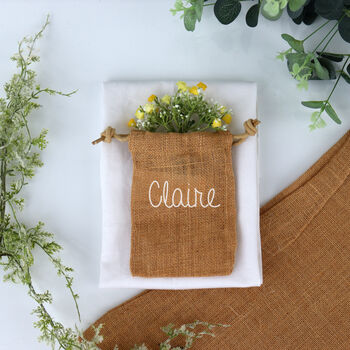 Personalised Jute Favour Bag Or Place Setting, 3 of 7