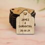 Personalised Wooden Wedding Favour Luggage Heart Cut Out, thumbnail 3 of 4