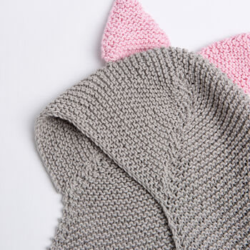 Baby Dinosaur Hooded Blanket Easy Knitting Kit, 7 of 10