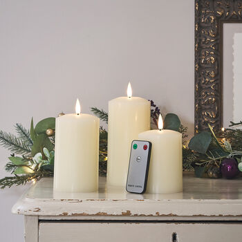 Tru Glow® LED Pillar Candle Trio With Remote Control, 6 of 8