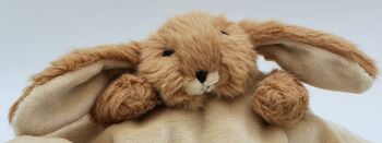 Brown Bunny Finger Puppet Soother, Personalised, 2 of 5