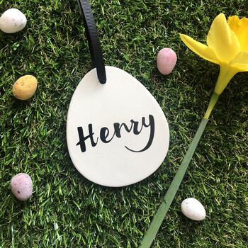 Personalised Hanging Ceramic Easter Egg Decoration, 2 of 6