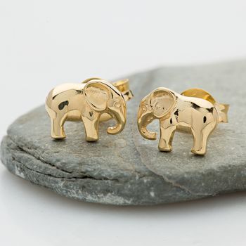 Sterling Silver Elephant Stud Earrings, 4 of 8