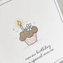 Birthday Cupcake Flower Card, thumbnail 2 of 4