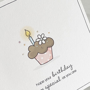 Birthday Cupcake Flower Card, 2 of 4