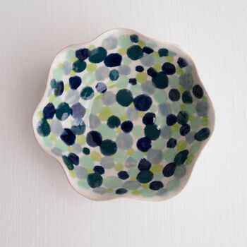 Handmade Ceramic Polka Dot Spot Ring Dish, 2 of 5