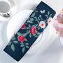 Luxury Linen Like Floral Napkins Rose Garden Navy Blue, thumbnail 1 of 6