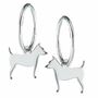 Jack Russell Silhouette Earrings Sterling Silver, thumbnail 2 of 6