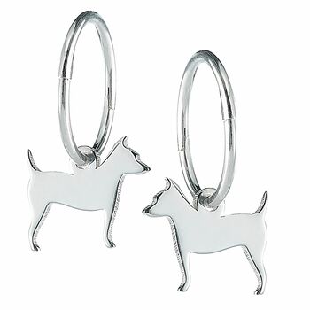 Jack Russell Silhouette Earrings Sterling Silver, 2 of 6