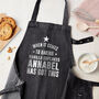 Personalised Grey Denim Baking Apron, thumbnail 3 of 3