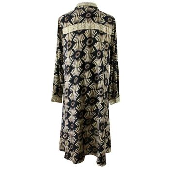 'Coco' Buttoned Black And Gold Fan Print Shirt Dress, 4 of 5