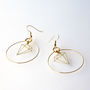 Delicate Gold Plated And Vinyl Diamond Hoop Earrings, thumbnail 2 of 5