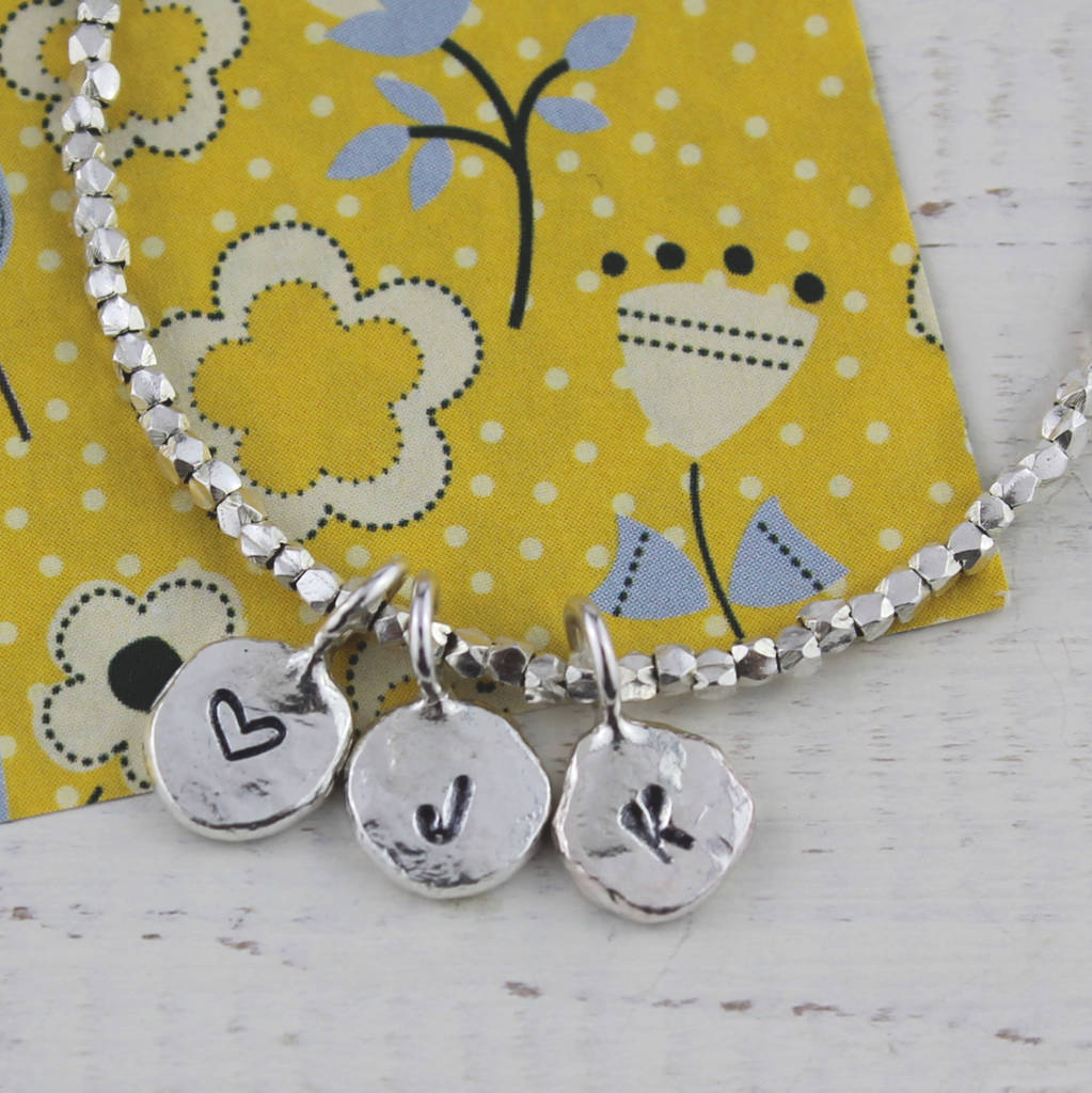 Sterling Silver Nugget Charm Bracelet By Lucy Kemp Silver Jewellery