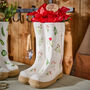 Personalised Large Floral Welly Boots Planter, thumbnail 1 of 5