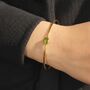 Peridot August Birthstone Gold Plated Bangle, thumbnail 3 of 5