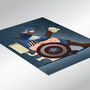 Captain America On The Toilet Poster Wall Art Print, thumbnail 2 of 9