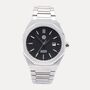 Mens Silver And Black Obsidian Steel Watch, thumbnail 7 of 12