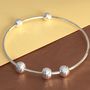 50th Birthday Sparkly Beads Handmade Silver Bangle, thumbnail 3 of 5