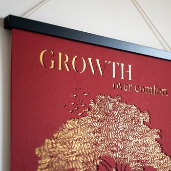 Inspirational 'Growth' Red Papercut Wall Art, 2 of 9
