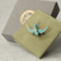 Verdigris Swallow Bird Brooch Pin, thumbnail 4 of 11